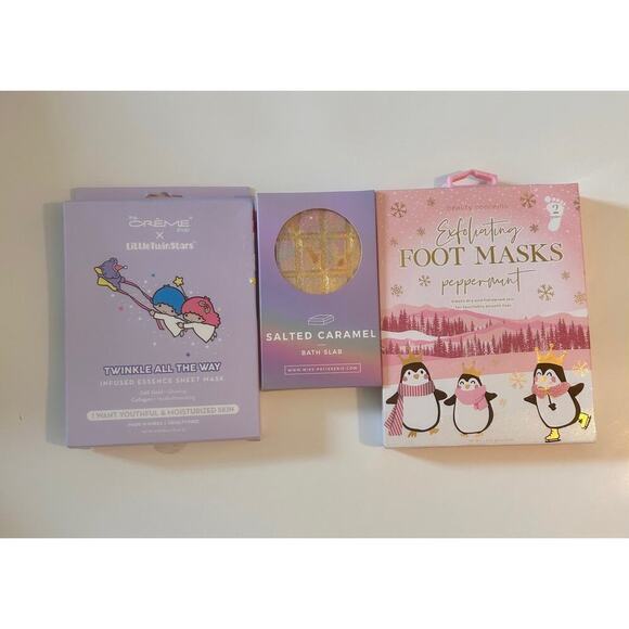 Bath Slab Salted Caramel,‎ Peppermint Foot Masks & Face Mask - Picture 1 of 2